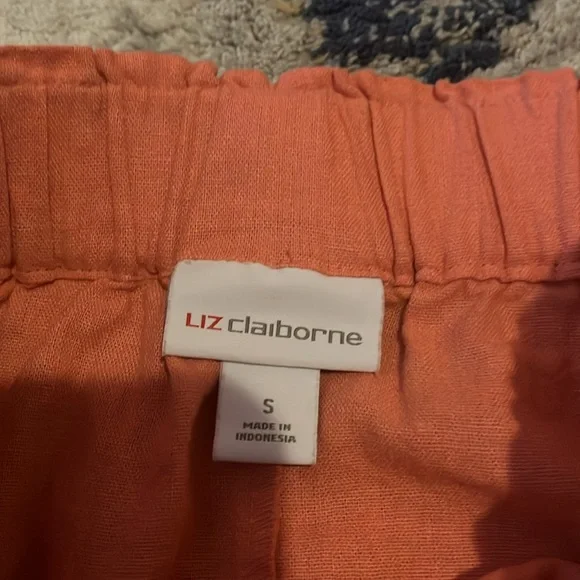Liz Claiborne Linen Blend Coral Midi  Skirt - Picture 4 of 5